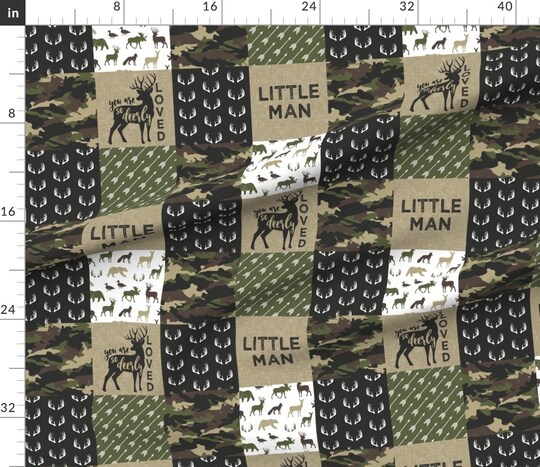 Little Man Woodland Wholecloth Camouflage Camo Hunting Deer Boy Custom Printed Fabric by Spoonflower Various Fabrics by the Yard or Fat Quarter